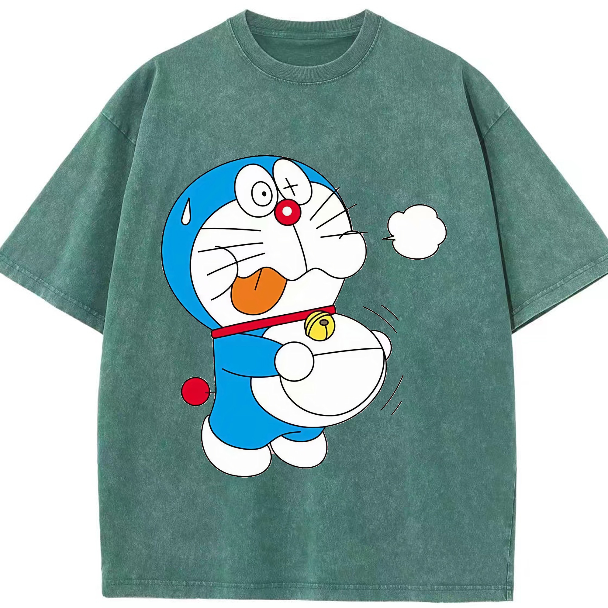 （画像用） ドラえもん Doraemon 綿100% ヴィンテージ風 半袖Tシャツ（フロントプリント）